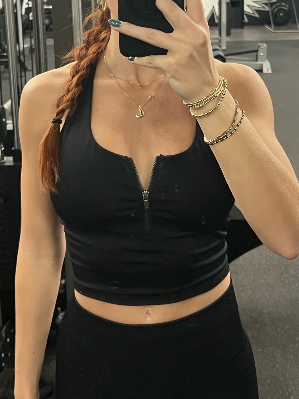JoyLab zip cropped sports bra tank